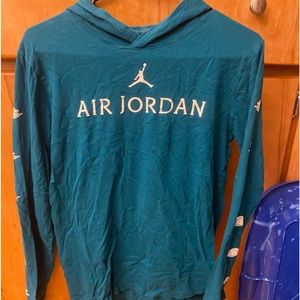 Nike air jordan teal long sleeved shirts size XL